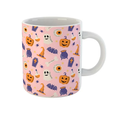 Cuki Pink Színű Halloween Ikonok Ajándék Bögre Cuki Pink Színű Halloween Ikonok Ajándék Bögre