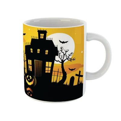 Kísértetház Mintás Ajándék Bögre Halloween-re Kísértetház Mintás Ajándék Bögre Halloween-re