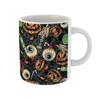 Rémisztő Tökök, Szemek, Ujjak Ajándék Bögre Halloween-re Rémisztő Tökök, Szemek, Ujjak Ajándék Bögre Halloween-re