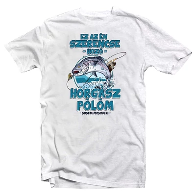 Ez a Szerencsehozó Horgász Pólóm Ajándék