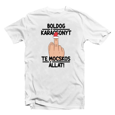 Boldog Karácsonyt Te Mocskos Állat Ajándék Póló