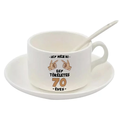 Így Néz Ki Egy Tökéletes 70 Éves! Szülinapi Ajándék Kávés Csésze