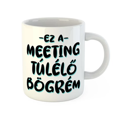 Ez a Meeting Túlélő Bögrém Feliratú Ajándék Bögre