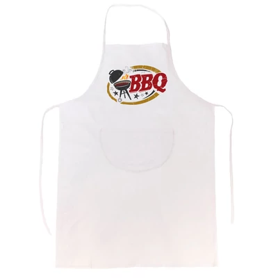 BBQ Fehér Színes Vicces, Tréfás Kötény Grillezéshez