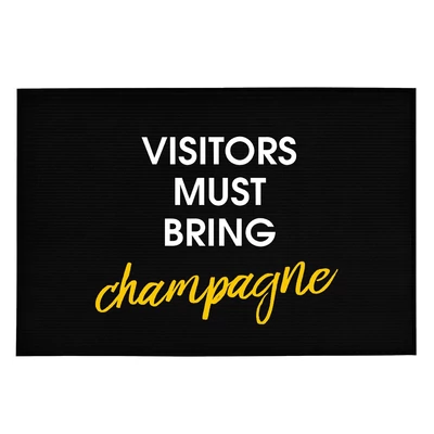 Visitors Must Bring Champagne' Vicces, Tréfás Lábtörlő