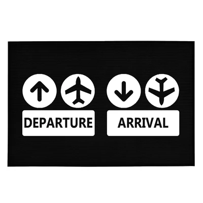 Departure - Arrival' Vicces, Tréfás Lábtörlő Departure - Arrival' Vicces, Tréfás Lábtörlő