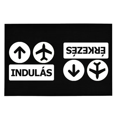 Indulás - Érkezés' Vicces, Tréfás Lábtörlő