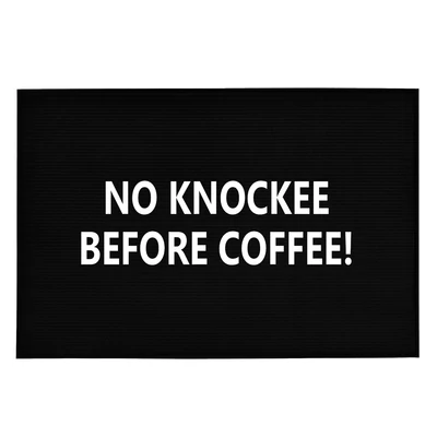 No Knockee, Before Coffee!' Vicces, Tréfás Lábtörlő