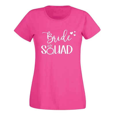 Bride Squad Hearts Feliratú Női Póló Lánybúcsúra Bride Squad Hearts Feliratú Női Póló Lánybúcsúra