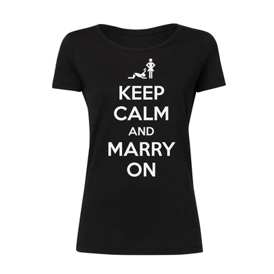 Keep Calm And Marry On' Feliratos Lánybúcsú Női Póló Keep Calm And Marry On' Feliratos Lánybúcsú Női Póló