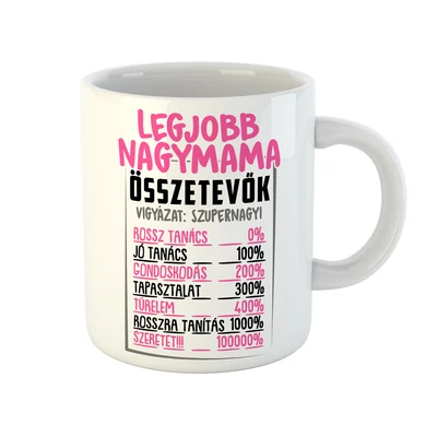 Legjobb Nagymama Összetevők Ajándék Bögre