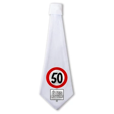 50 Éves Lettem Sebességkorlátozó Mintás Szülinapi Ajándék Nyakkendő