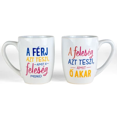 A Férj azt Teszi, Amit a Feleség Mond Ajándék Páros Bögre A Férj azt Teszi, Amit a Feleség Mond Ajándék Páros Bögre