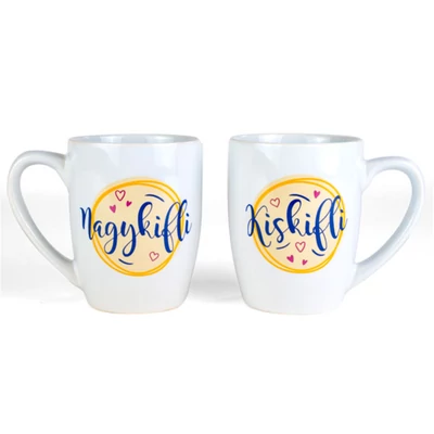 Kiskifli és Nagykifli Feliratú Ajándék Páros Bögre Kiskifli és Nagykifli Feliratú Ajándék Páros Bögre