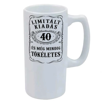 Limitált Kiadás - 40. Születésnapra Ajándék Kerámia Söröskorsó