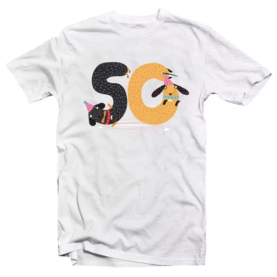 50-es Tacskó Mintás Szülinapi Ajándék Póló 50-es Tacskó Mintás Szülinapi Ajándék Póló