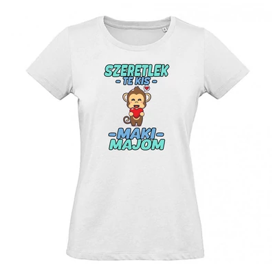 Szeretlek Te Kis Maki Majom Ajándék Póló Valentin napra
