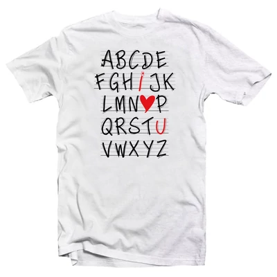 Ábécé - I Love U Ajándék Póló Valentin-napra