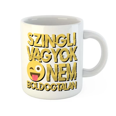 Szingli Vagyok Nem Boldogtalan Vicces Ajándék Bögre