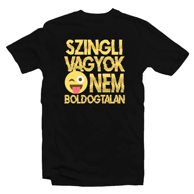 Szingli Vagyok Nem Boldogtalan Vicces Ajándék Póló