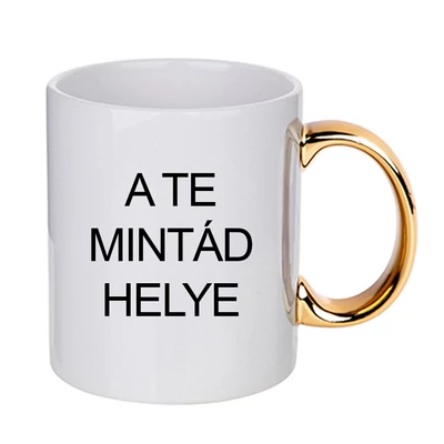 Arany Füles Fehér Bögre Egyedi Mintával - 4990 Ft