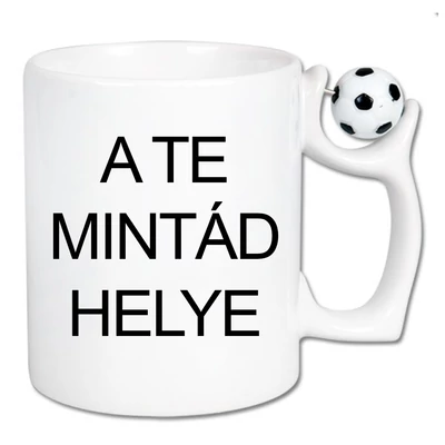 Egyedi Mintás Fehér Focilabdás Bögre - 4990 Ft