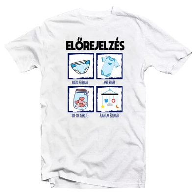 Előrejelzés - Fiús Ajándék Póló Babaváró Bulira Előrejelzés - Fiús Ajándék Póló Babaváró Bulira