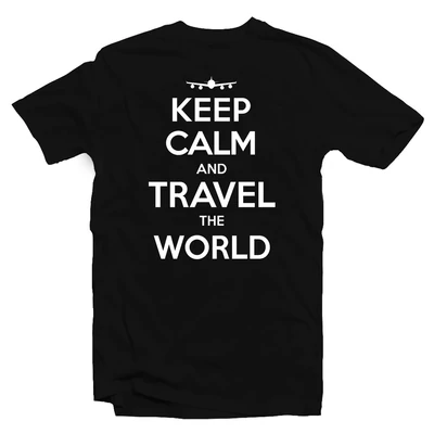 Keep Calm and Travel Utazós Feliratos Póló Keep Calm and Travel Utazós Feliratos Póló