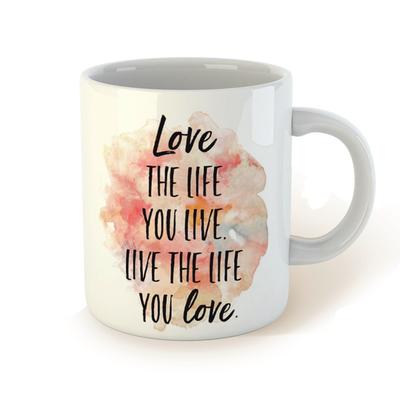 Kép 1/3 - Love The Life You Live. Live The Life You Love. Pozitív Idézetes Bögre