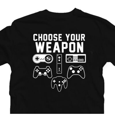 Kép 3/3 - Choose Your Weapon - Konzol Feliratos Póló 2
