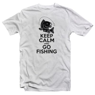Kép 1/3 - Keep Calm and Go Fishing Vicces, Horgász Póló