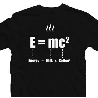 Kép 3/3 - Energy + Milk = Coffee Ötletes Vicces Póló 2