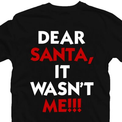 Kép 2/2 - Dear Santa It Wasn't Me Karácsonyi Feliratos Póló 2