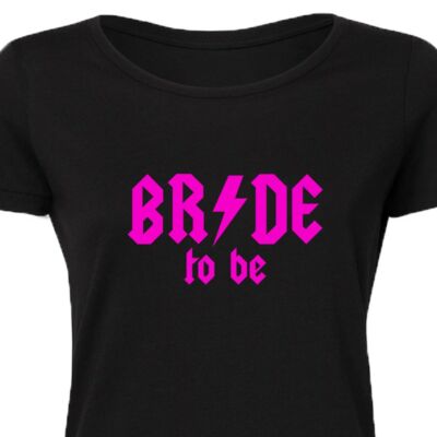 Kép 3/3 - Bride To Be AC/DC' Feliratos Lánybúcsú Női Póló 2