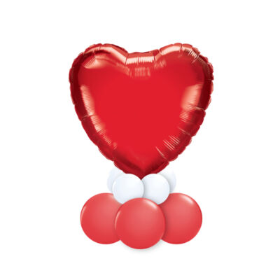 Kép 2/2 - Feliratozható Piros Fehér Szív Alakú Ajándék Dekoráció Lufiból Valentin-napra 2