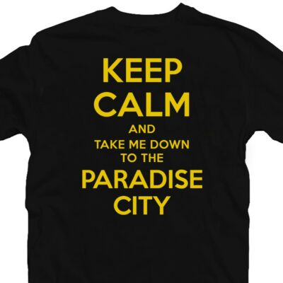 Kép 2/2 - Keep Calm And Take Me Down To The Paradise Zenei Feliratos Póló 2