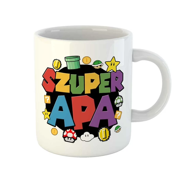 Szuper Apa Mario Ajándék Bögre