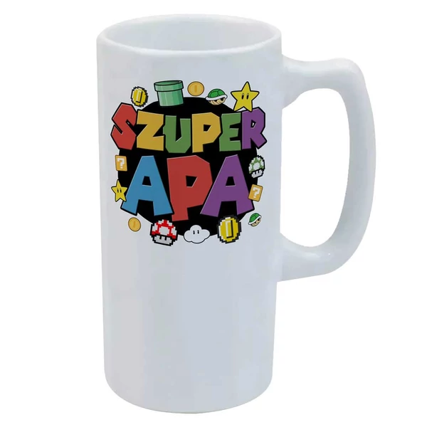 Szuper Apa Mario Ajándék Söröskorsó