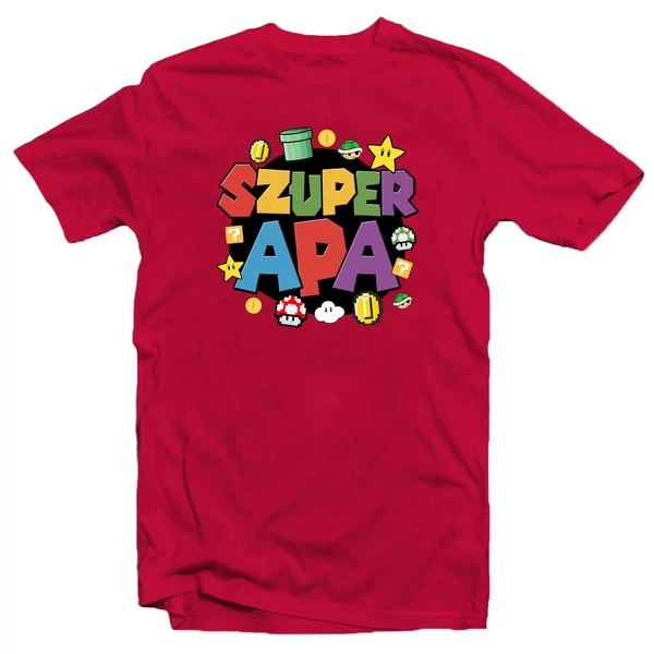 Szuper Apa Mario Ajándék Póló