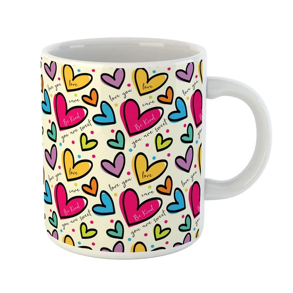 Trendi Színes Szívek Ajándék Bögre Valentin-napra