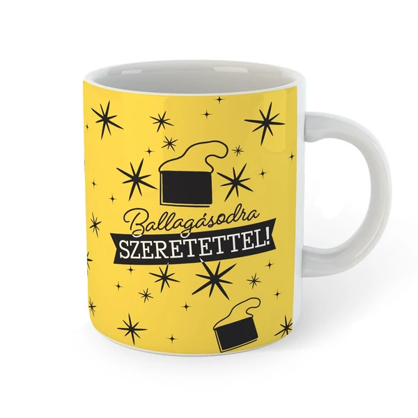Ballagásodra Szeretettel Tarisznya Mintás Sárga Ajándék Bögre