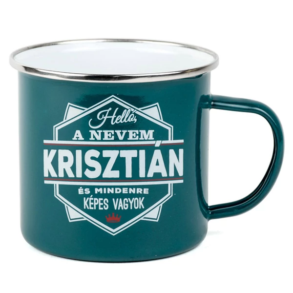 Ajándék Fém Bögre Névvel - Krisztián