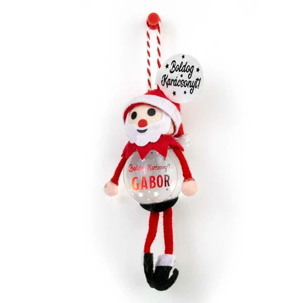 Hógömb Manó Karácsonyfadísz: Boldog Karácsonyt! - Gábor