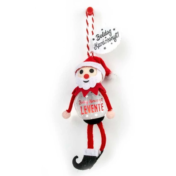 Hógömb Manó Karácsonyfadísz: Boldog Karácsonyt! - Levente