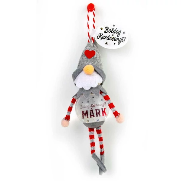 Hógömb Manó Karácsonyfadísz: Boldog Karácsonyt! - Márk
