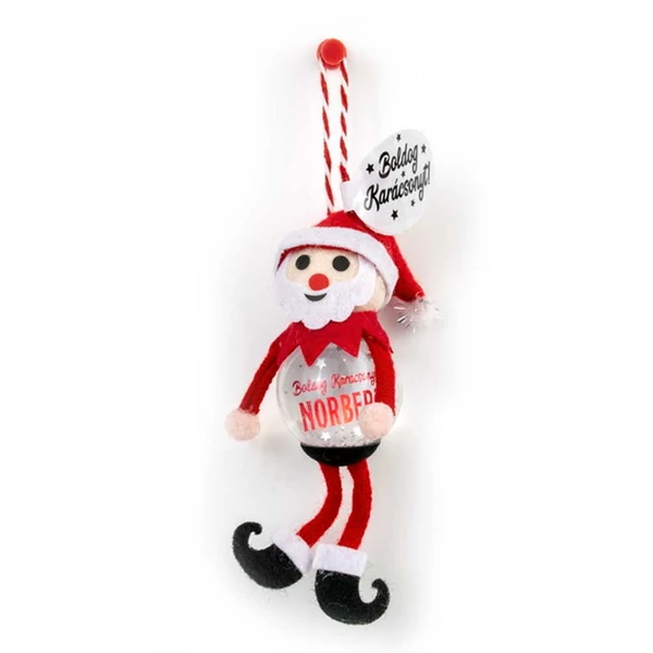 Hógömb Manó Karácsonyfadísz: Boldog Karácsonyt! - Norbert