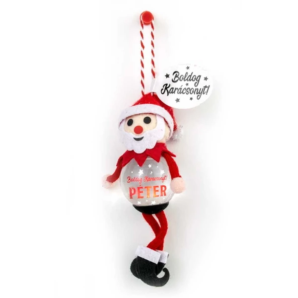 Hógömb Manó Karácsonyfadísz: Boldog Karácsonyt! - Péter