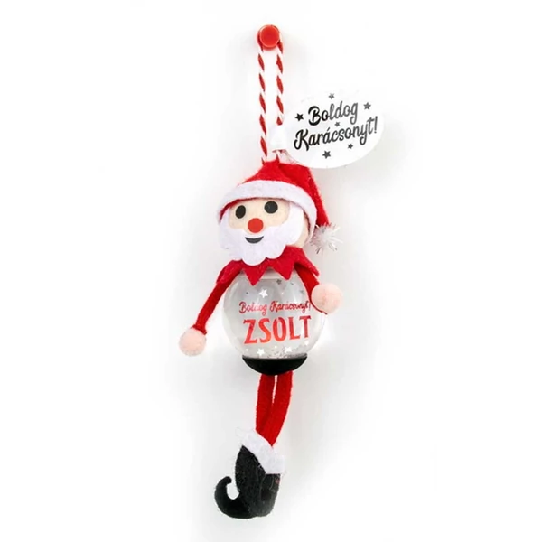 Hógömb Manó Karácsonyfadísz: Boldog Karácsonyt! - Zsolt