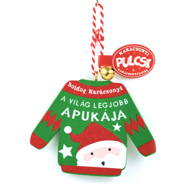 Karácsonyi Pulcsi Dísz: A Világ Legjobb Apukája - Mikulás
