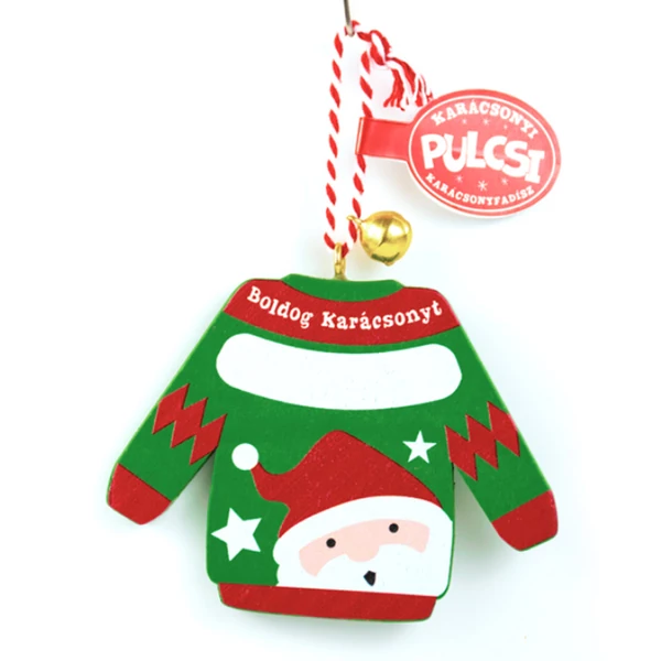 Karácsonyi Pulcsi Dísz: Mikulás - Feliratozható
